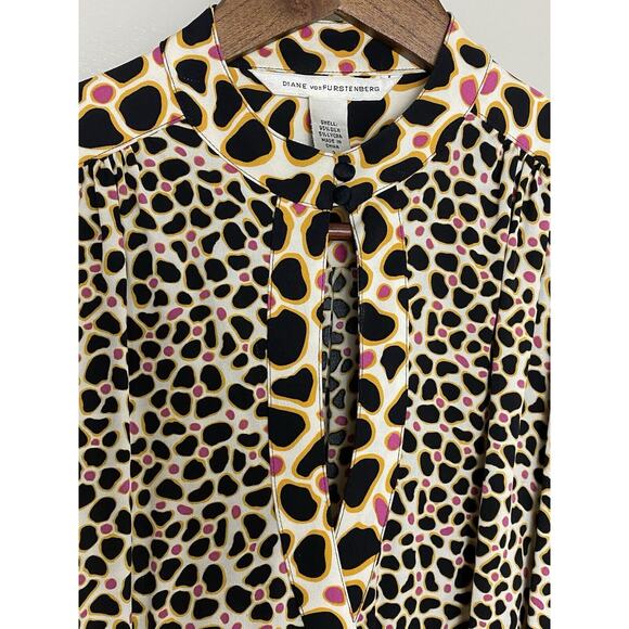 Diane Von Furstenberg Womens Silk Abel Wrap Dress Leopard 2010 Mod Keyhole Sz 2 - Picture 4 of 8
